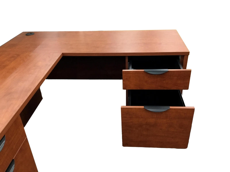 Candex - Rum Cherry L Shape Desk - 54" x 62"