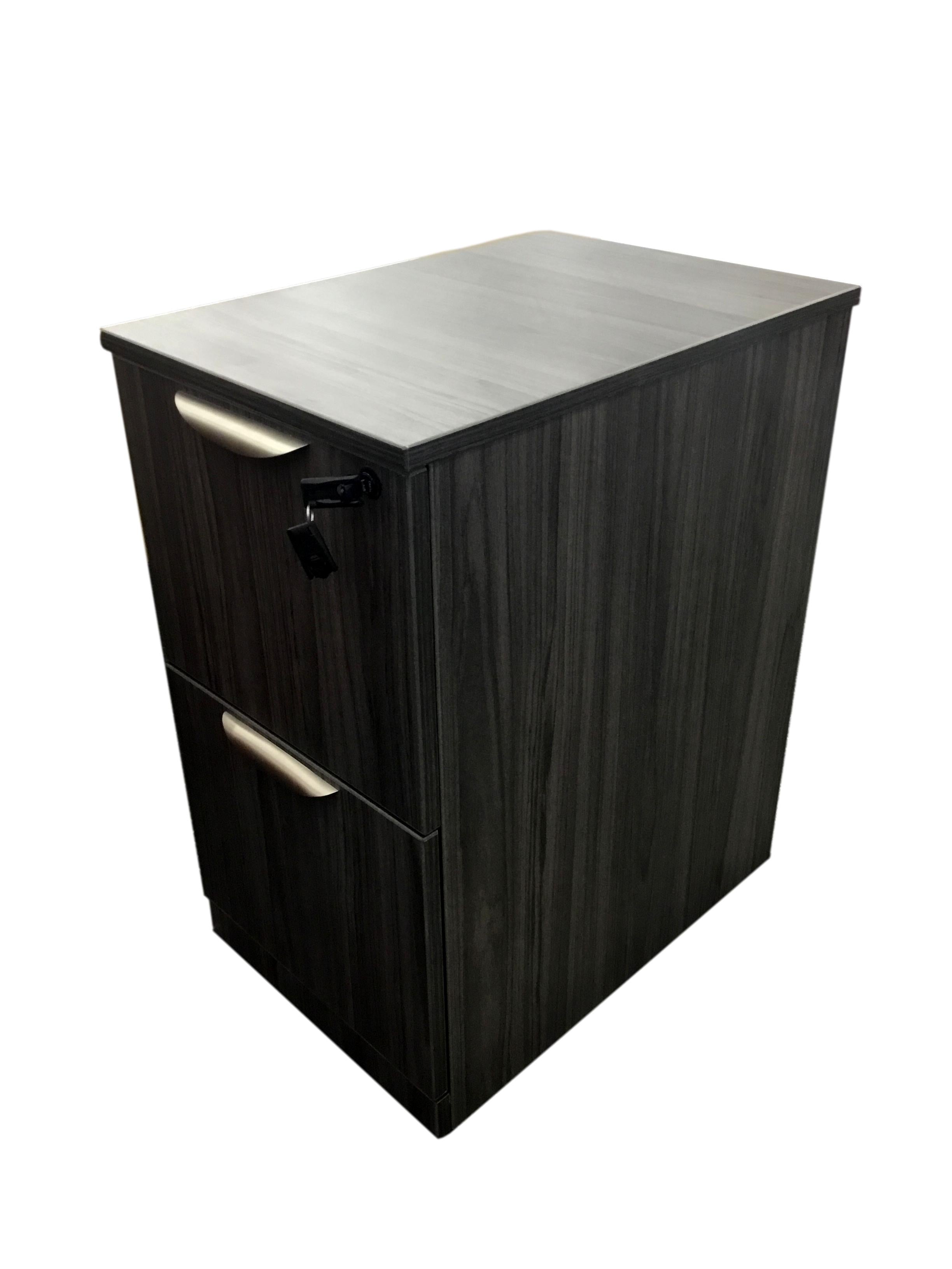 OfficeSource OS Laminate Collection 2 Drawer Mobile Pedestal – File/File - Coastal Gray or Espresso