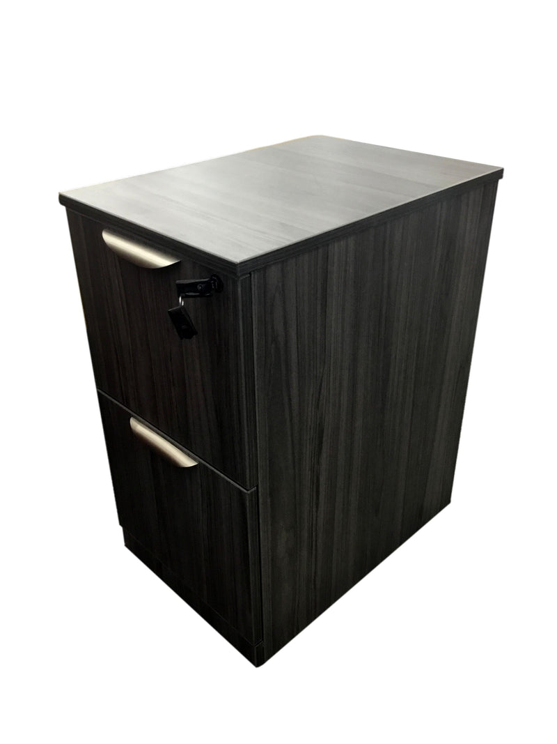 OfficeSource OS Laminate Collection 2 Drawer Mobile Pedestal – File/File - Coastal Gray or Espresso