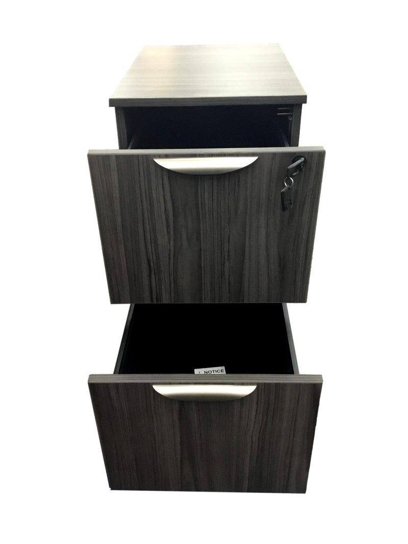 OfficeSource OS Laminate Collection 2 Drawer Mobile Pedestal – File/File - Coastal Gray or Espresso