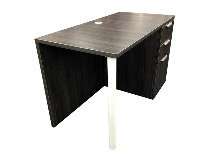 Office Source Coastal Gray Desk with 3 Drawers - 24" x 47"