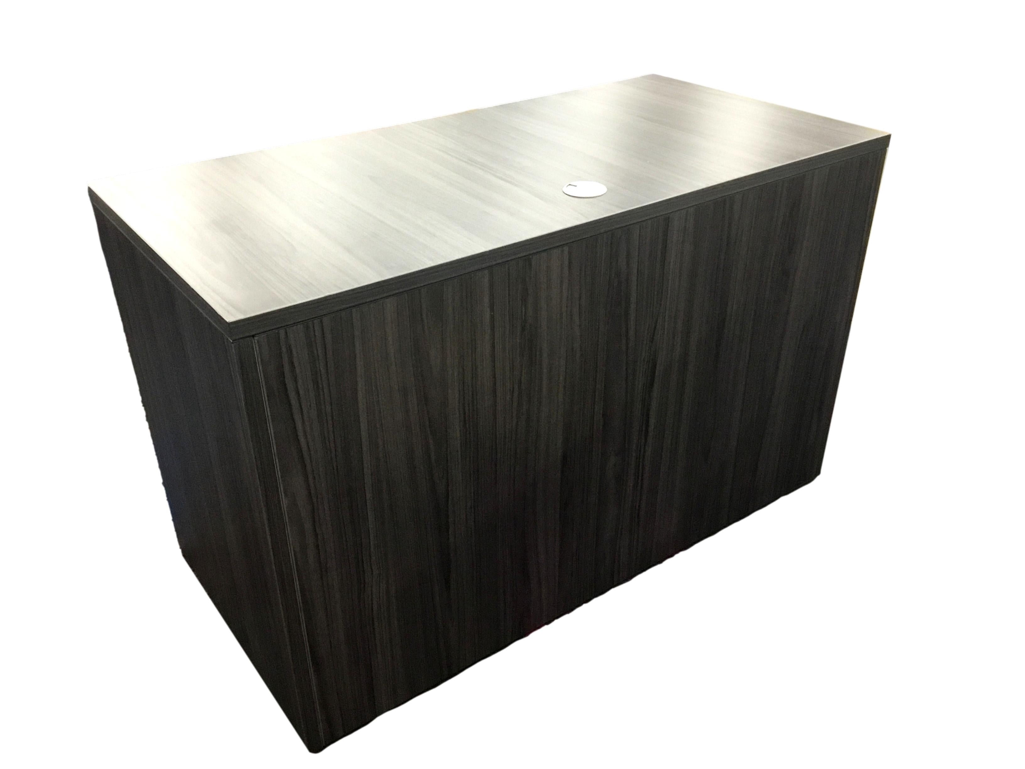 Office Source Coastal Gray Desk with 3 Drawers - 24" x 47"