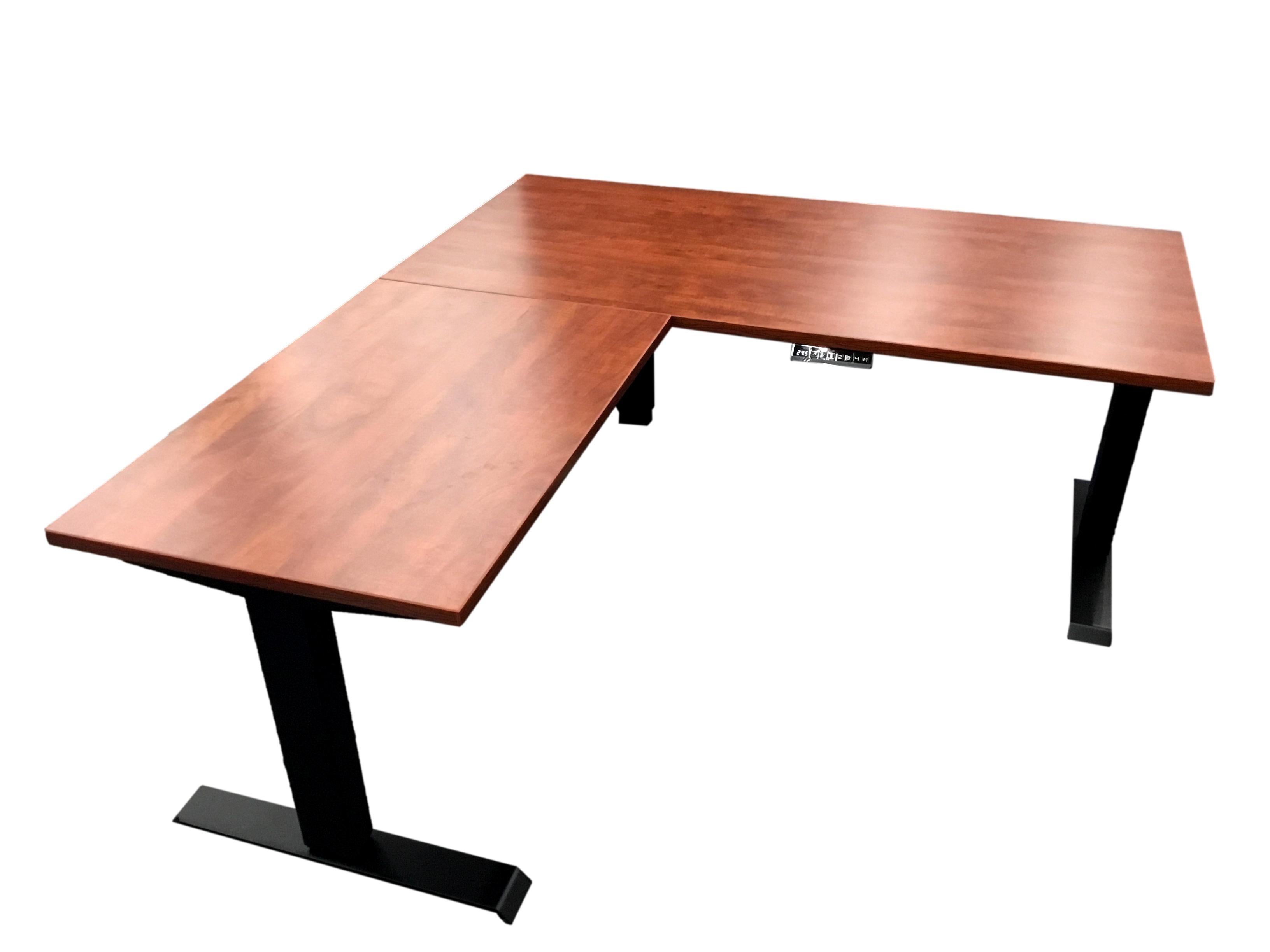 New - L-Shaped Deluxe Commercial Quality Sit Stand Desk 72" x 66"