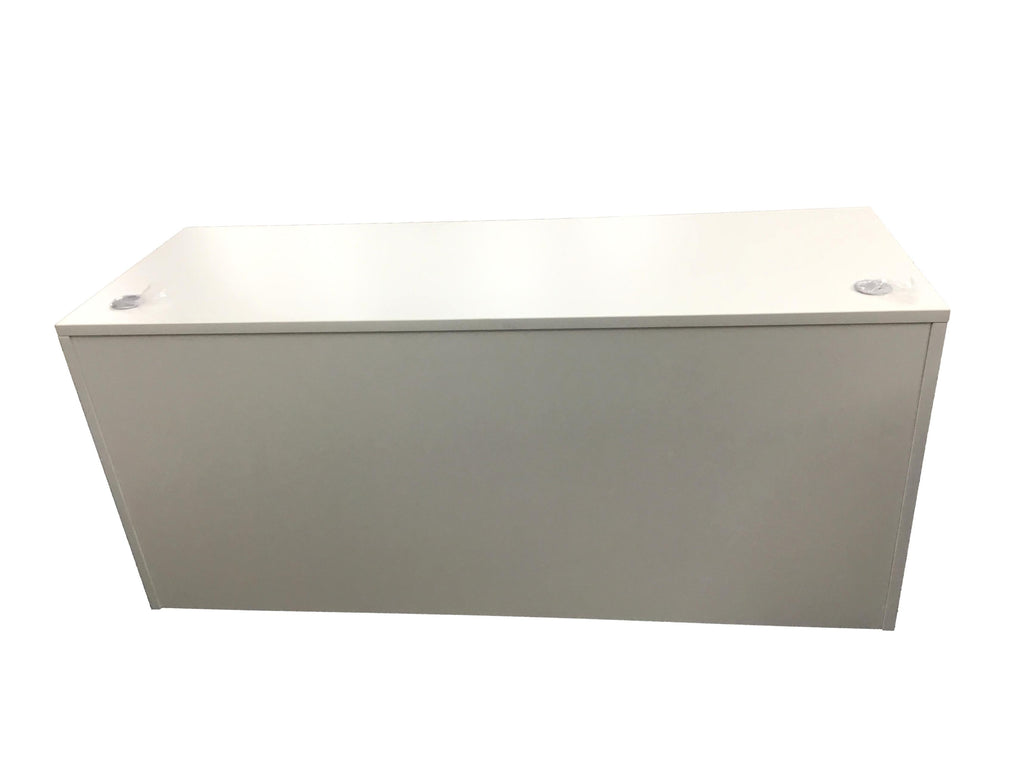 Office Source Double 3/4 File Desk 71" x 30" in White w/ Espresso