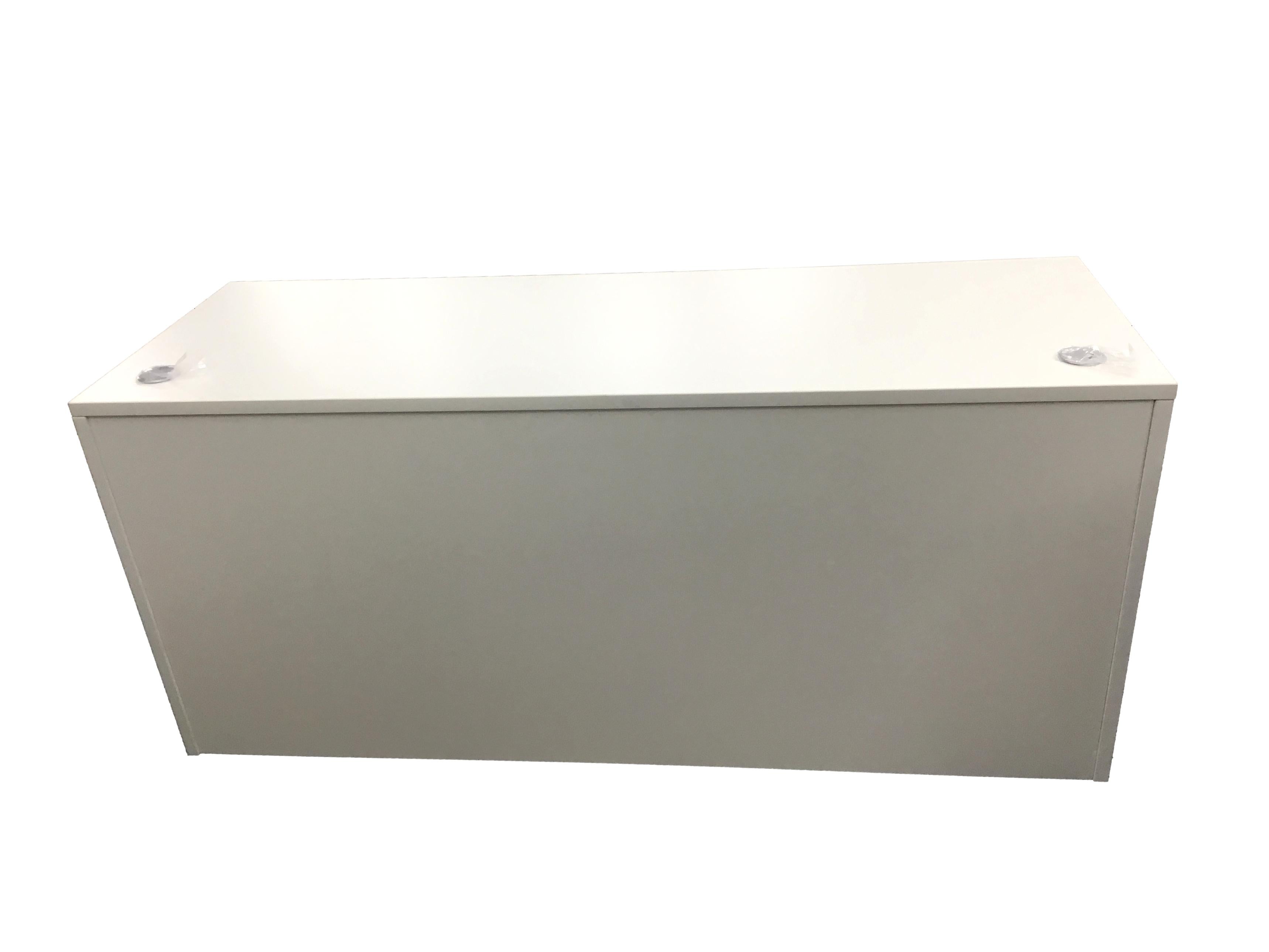 Office Source Double 3/4 File Desk 71" x 30" in White w/ Espresso