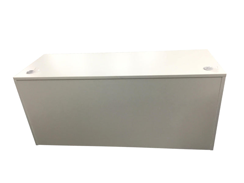 Office Source Double 3/4 File Desk 71" x 30" in White w/ Espresso