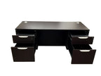Office Source Espresso Credenza With Two Espresso Hanging Pedestals - 24" x 60"