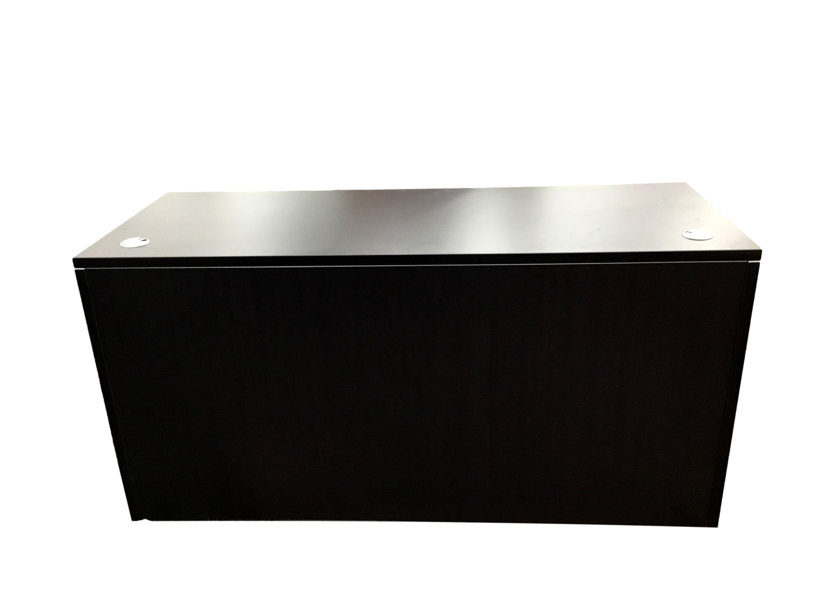 Office Source Espresso Credenza With Two Espresso Hanging Pedestals - 24" x 60"