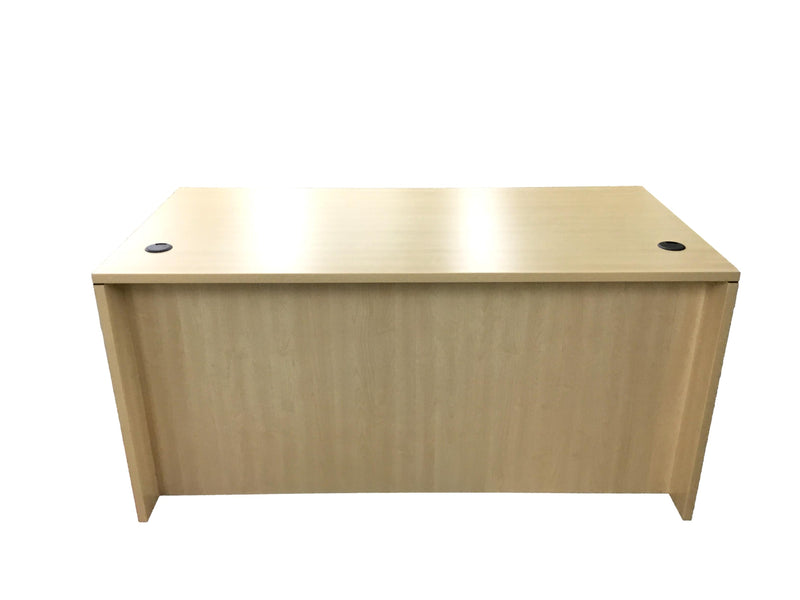 Office Source Single (3 drawer) Full File Desk 60" x 30" in Maple w/ Modern Walnut