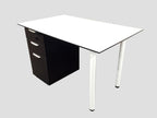 Office Source White/Espresso Beveled Edge Surface With B/B/F Pedestal - 30" x 48"