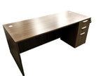 Office Source Single (3 drawer) Full File Desk 71" x 30" in Modern Walnut