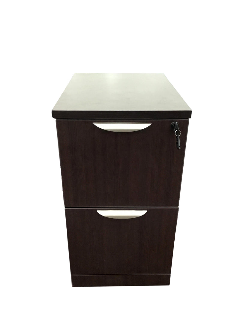 OfficeSource OS Laminate Collection 2 Drawer Mobile Pedestal – File/File - Coastal Gray or Espresso