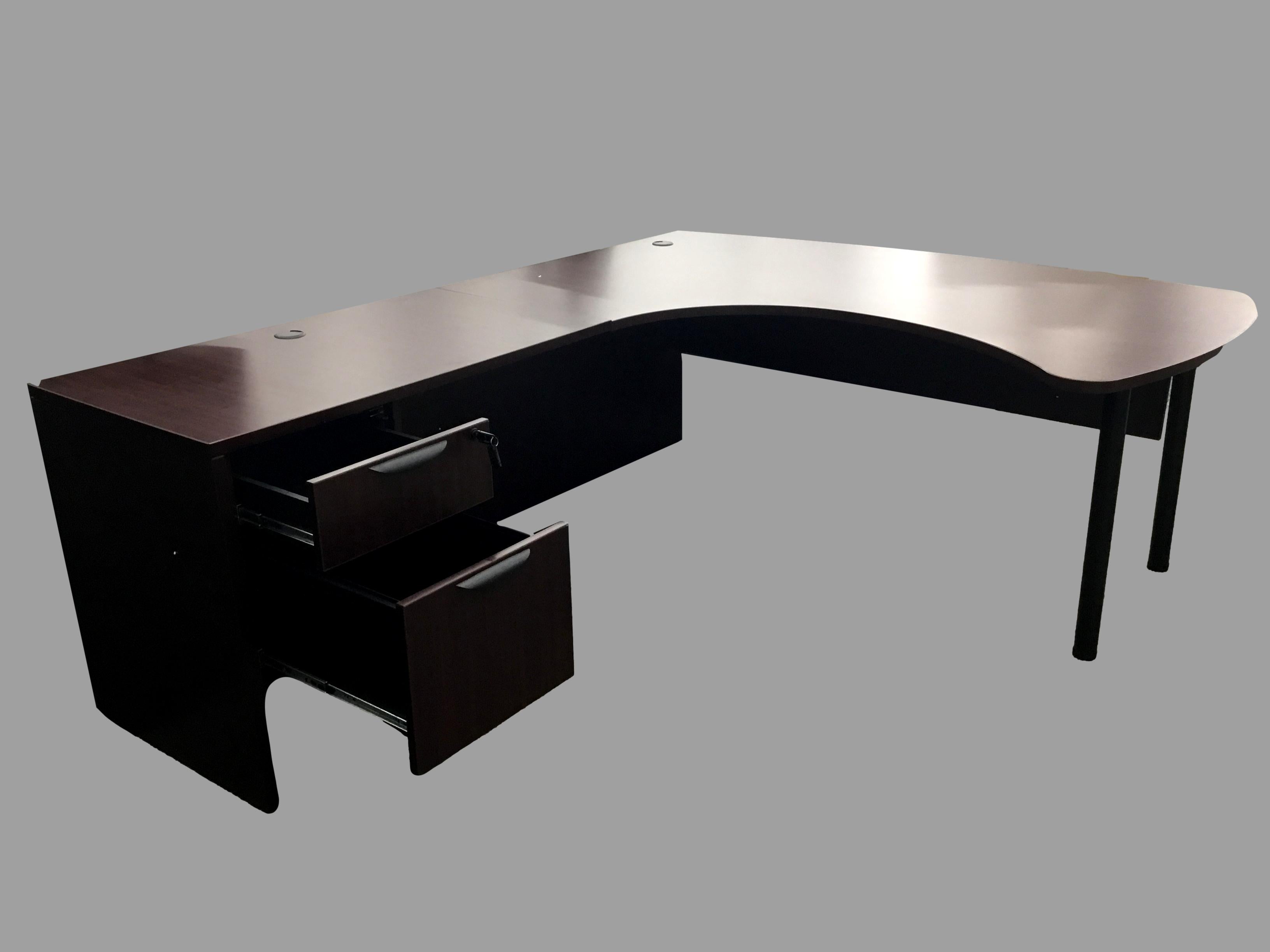 Office Source Arc Desk, L-Shape with Drawers
