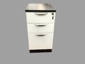 OfficeSource OS Laminate Collection 3 Drawer Mobile Pedestal – Box/Box/File Coastal Gray w/ White Drawers