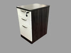 OfficeSource OS Laminate Collection 3 Drawer Mobile Pedestal – Box/Box/File Coastal Gray w/ White Drawers