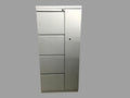 Pre-owned Silver 4 Drawer Vertical File w/ Right-Side Wardrobe - 53" Tall