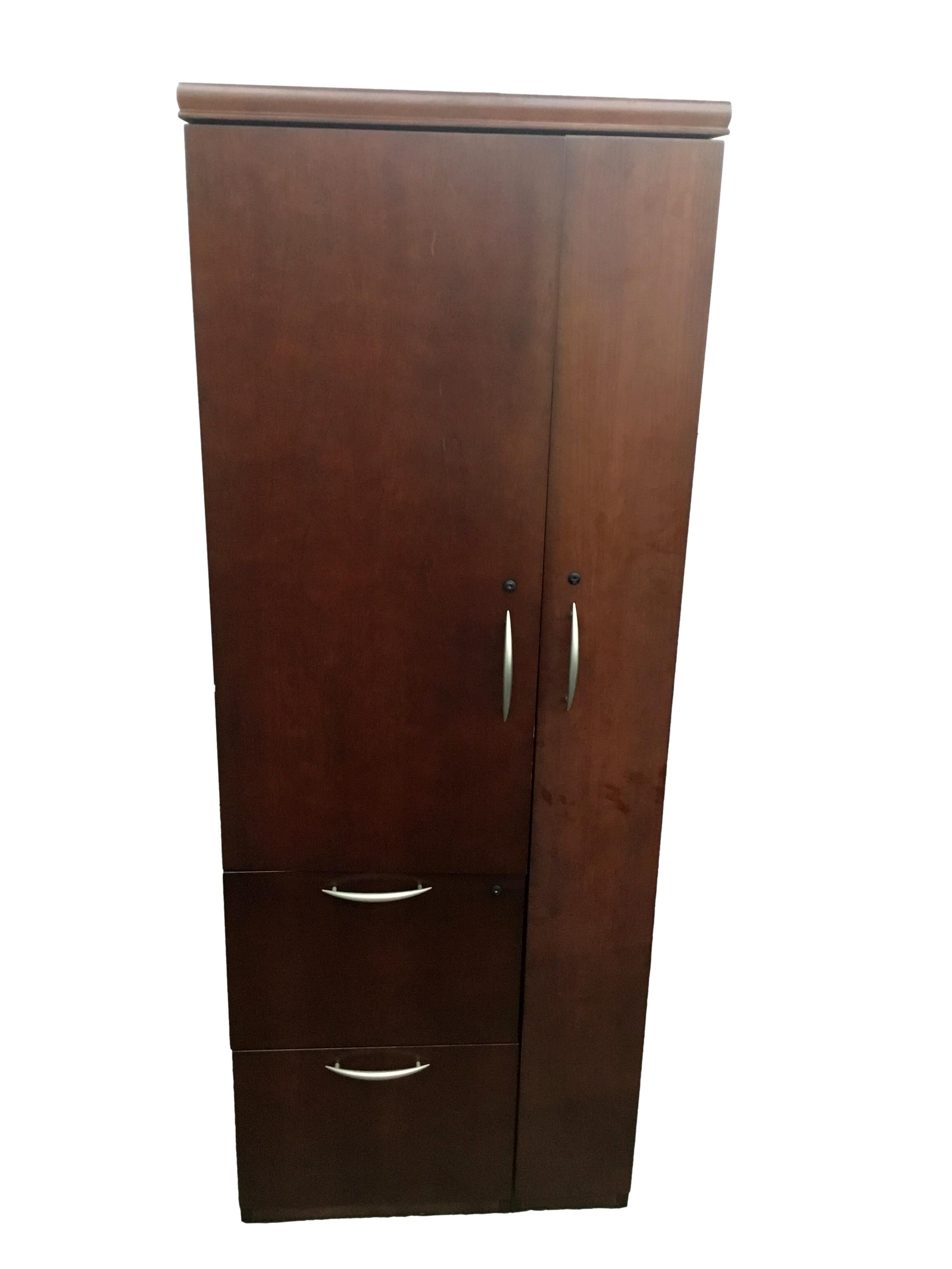 Pre-owned Kimball Cherry Veneer Wardrobe/File Unit
