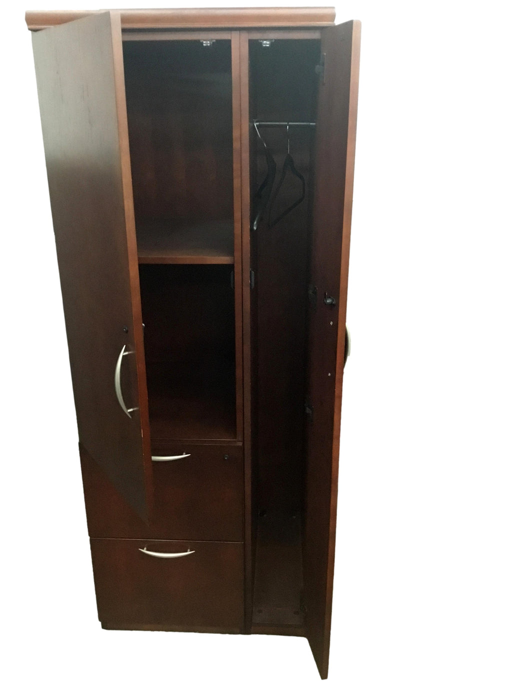 Pre-owned Kimball Cherry Veneer Wardrobe/File Unit