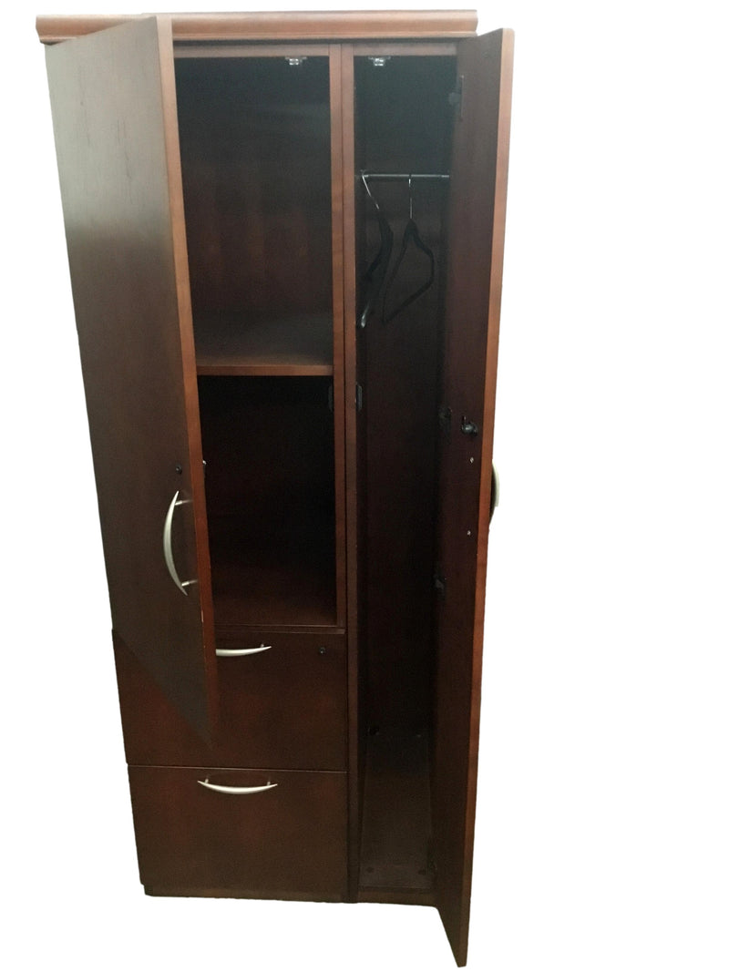 Pre-owned Kimball Cherry Veneer Wardrobe/File Unit