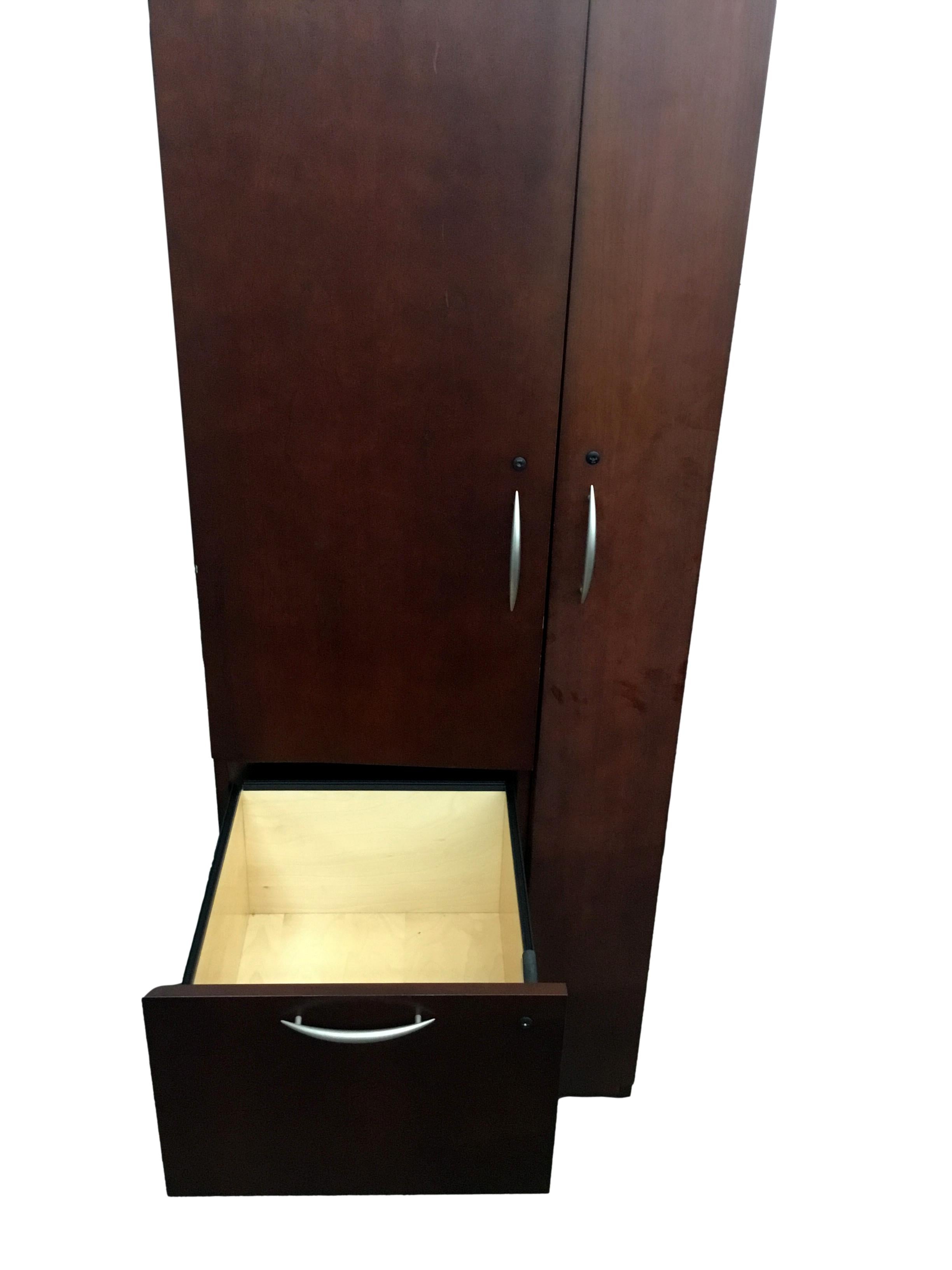 Pre-owned Kimball Cherry Veneer Wardrobe/File Unit