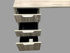 Office Source Coastal Gray L-Shape Desk w/ 3 Drawer Pedestal File - 60" x 72"