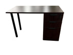 OFFICE SOURCE Single (3 drawer) Full File Desk 48" x 24" in Mahogany w/ Post Legs
