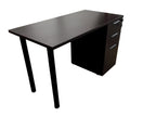 OFFICE SOURCE Single (3 drawer) Full File Desk 48" x 24" in Mahogany w/ Post Legs