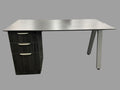 Office Source Office Source Coastal Gray Beveled Edge Top With B/B/F Pedestal With Silver Oblique legs  - 30" x 60"