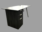 Office Source Office Source Coastal Gray Beveled Edge Top With B/B/F Pedestal With Silver Oblique legs  - 30" x 60"