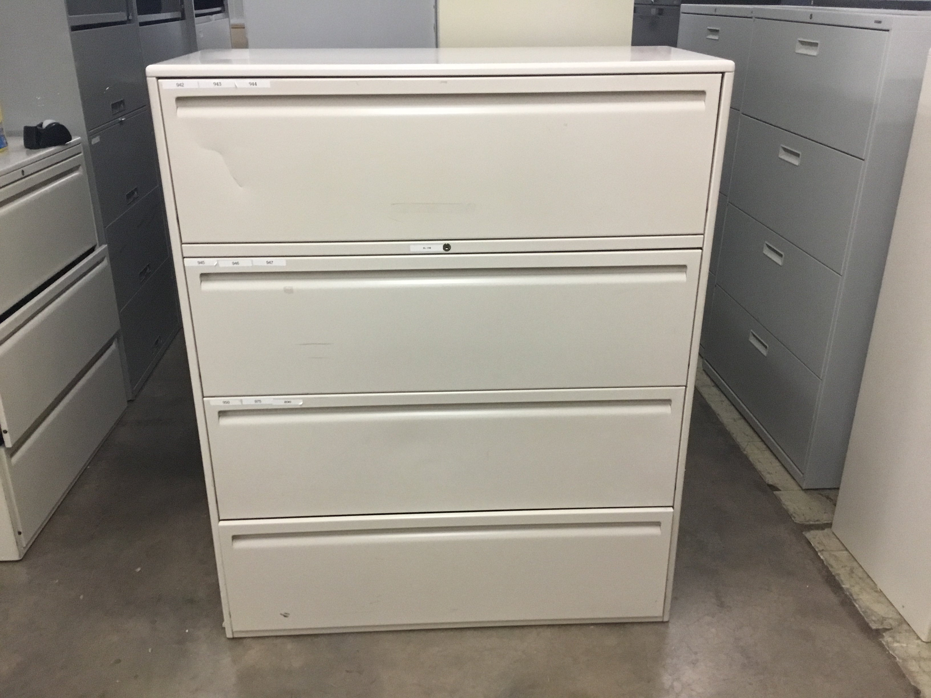 Haworth Putty 4 Drawer Lateral File