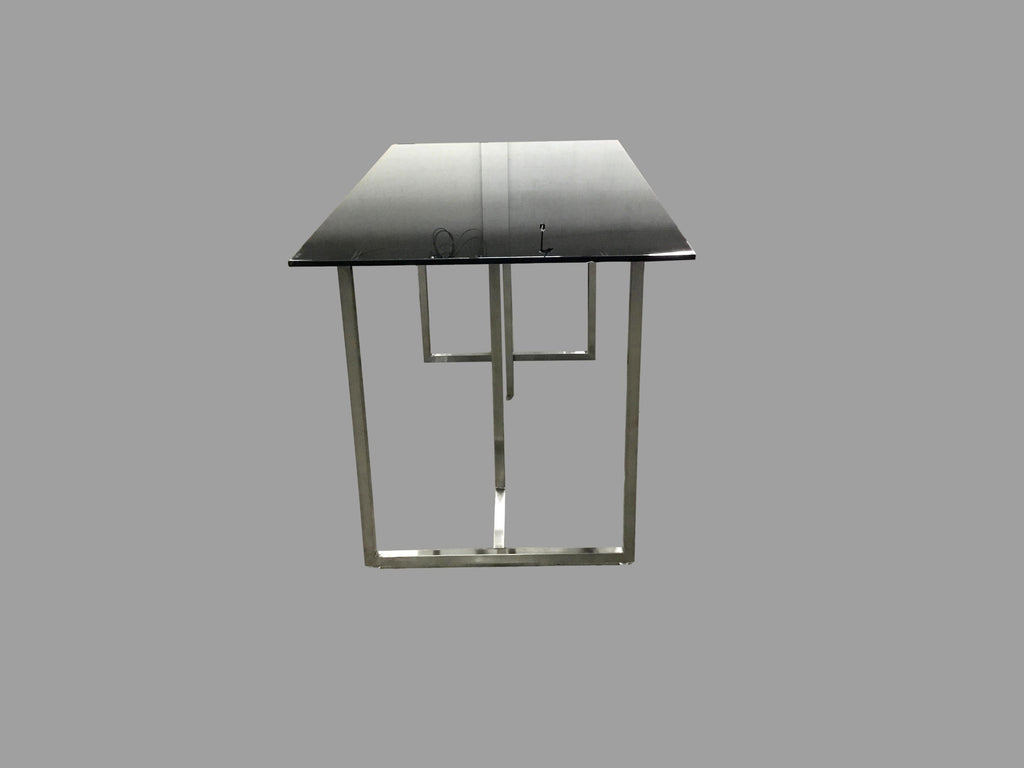 Office Source Variant Collection Rectangular Black Glass Top w/ Euro Style Base