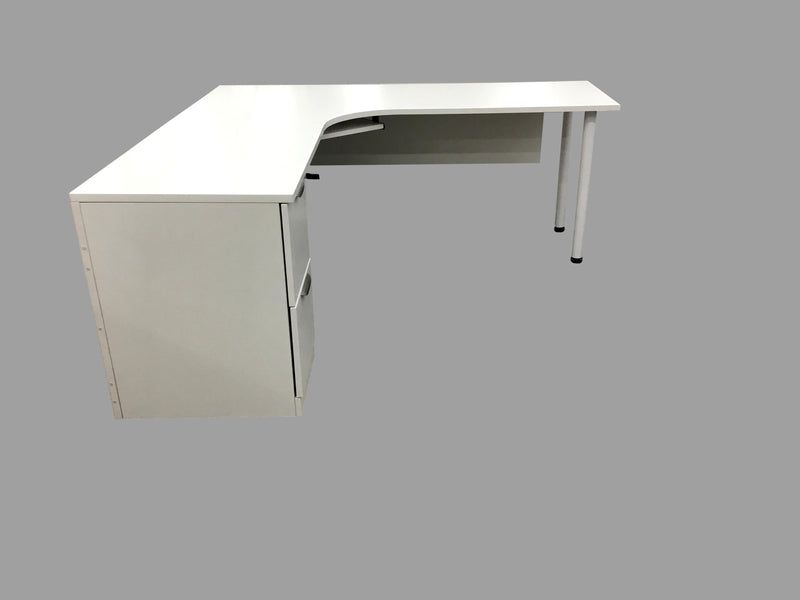 Office Source White Laminate Porkchop L-shape Desk 72"x72"