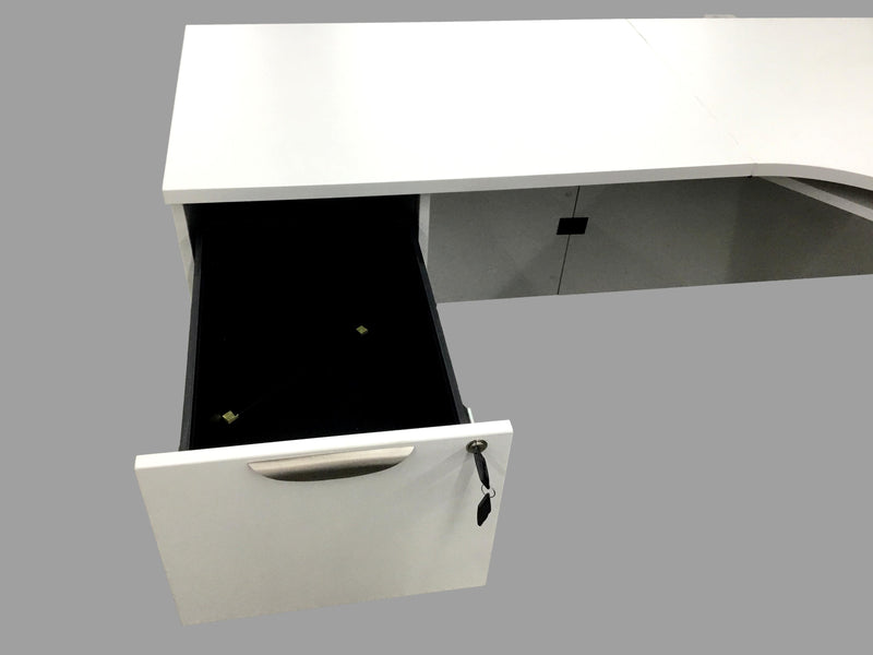 Office Source White Laminate Porkchop L-shape Desk 72"x72"