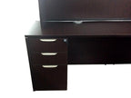 Office Source Laminate Espresso L-Shape Desk With Hutch - 71" x 77"