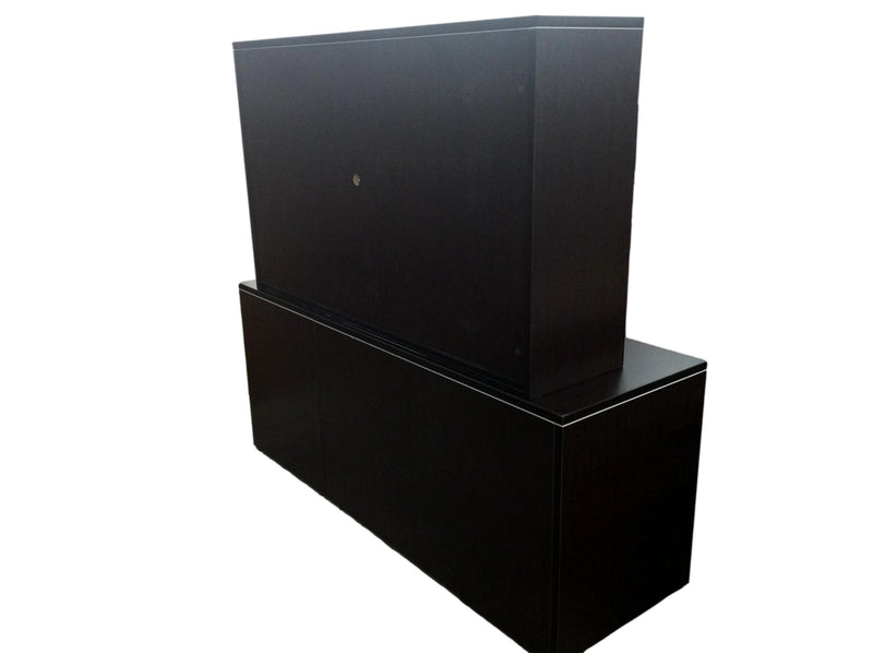 Office Source Laminate Espresso L-Shape Desk With Hutch - 71" x 77"
