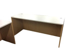 Office Source L-Shaped, Bowfront Desk with Credenza in ANY TWO FINISHES