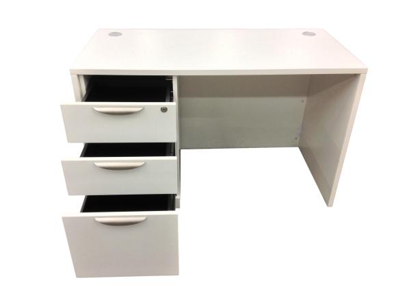 NEW - Small OfficeSource Desk in 8 Finishes with Choice of Drawers - 24" x 47"
