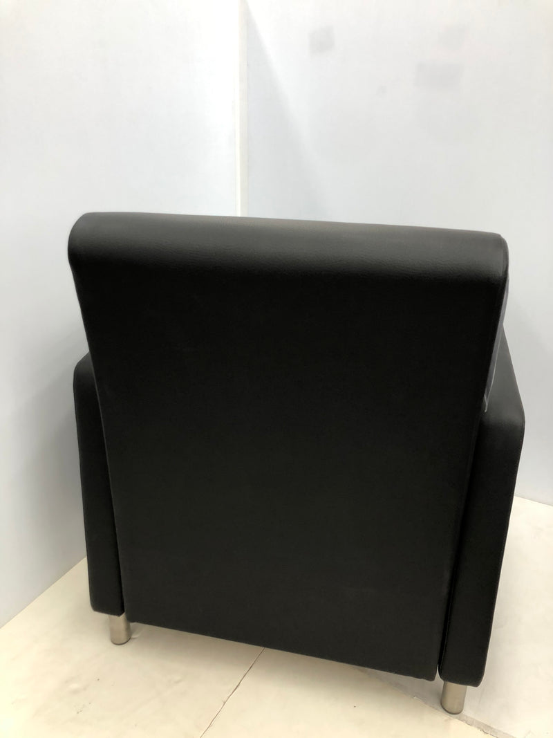 New Lesro Black Vinyl Lounge Chair - Siena Collection