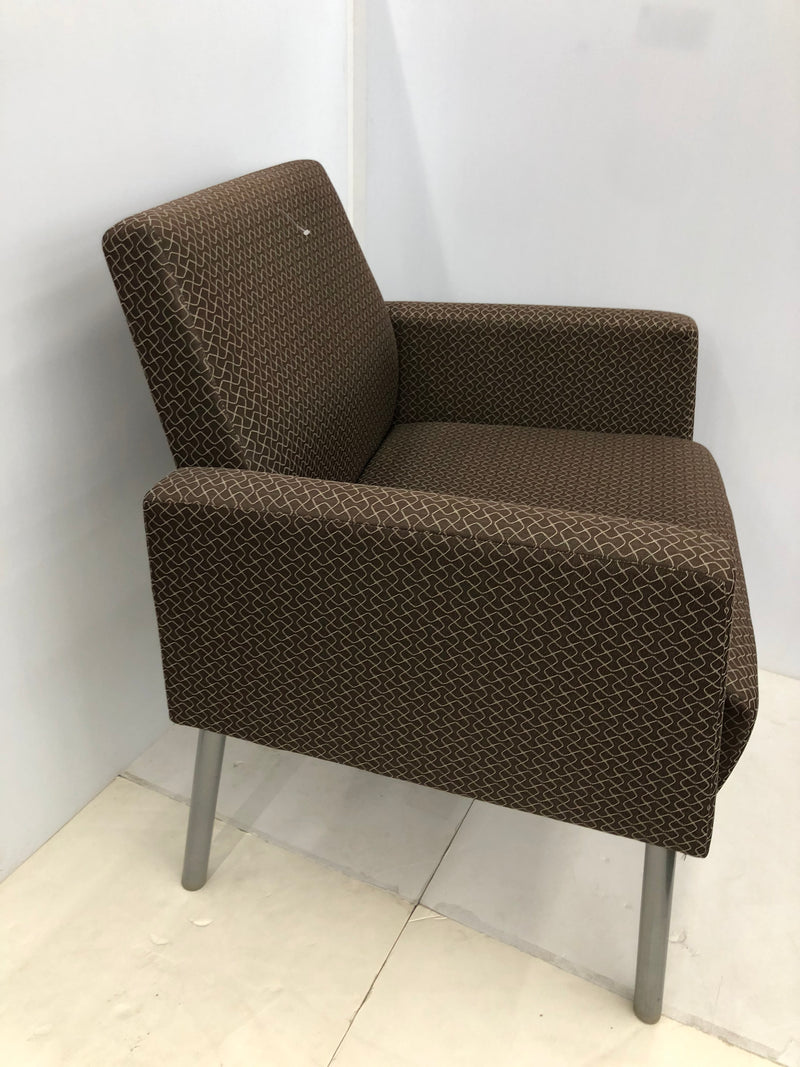 Lesro Fabric Lounge Chair with Silver Legs - Mystic Lounge Series
