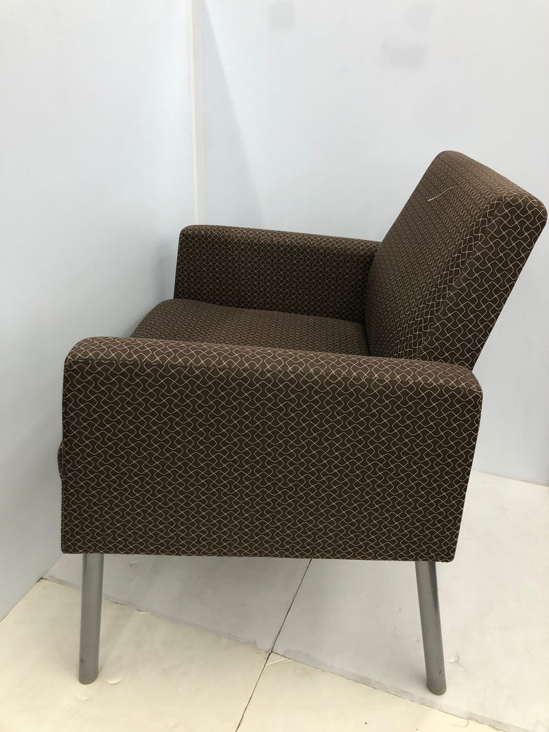 Lesro Fabric Lounge Chair with Silver Legs - Mystic Lounge Series