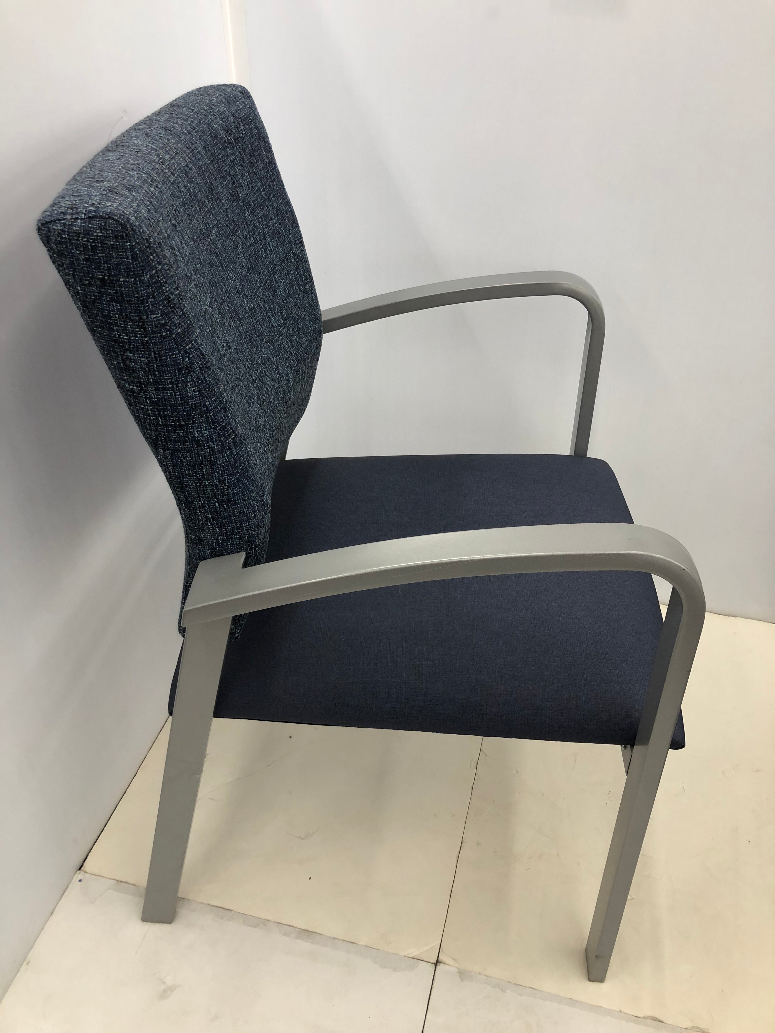 Lesro Blue Fabric Guest Chair - Lenox Steel Collection