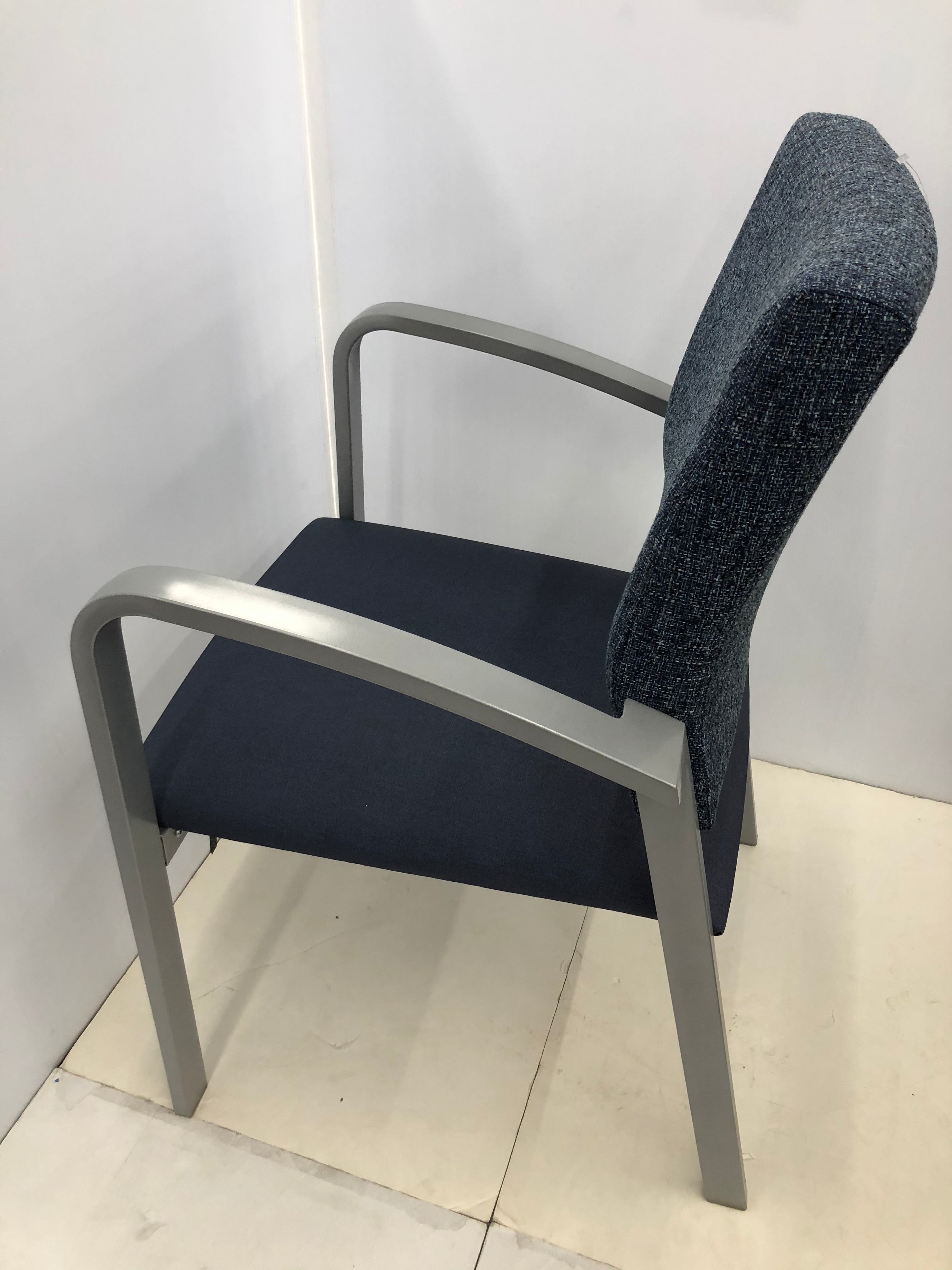 Lesro Blue Fabric Guest Chair - Lenox Steel Collection