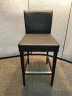 Pre-Owned Black Leather Seat and Back Cafe Height Stool