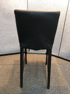 Pre-Owned Black Leather Seat and Back Cafe Height Stool