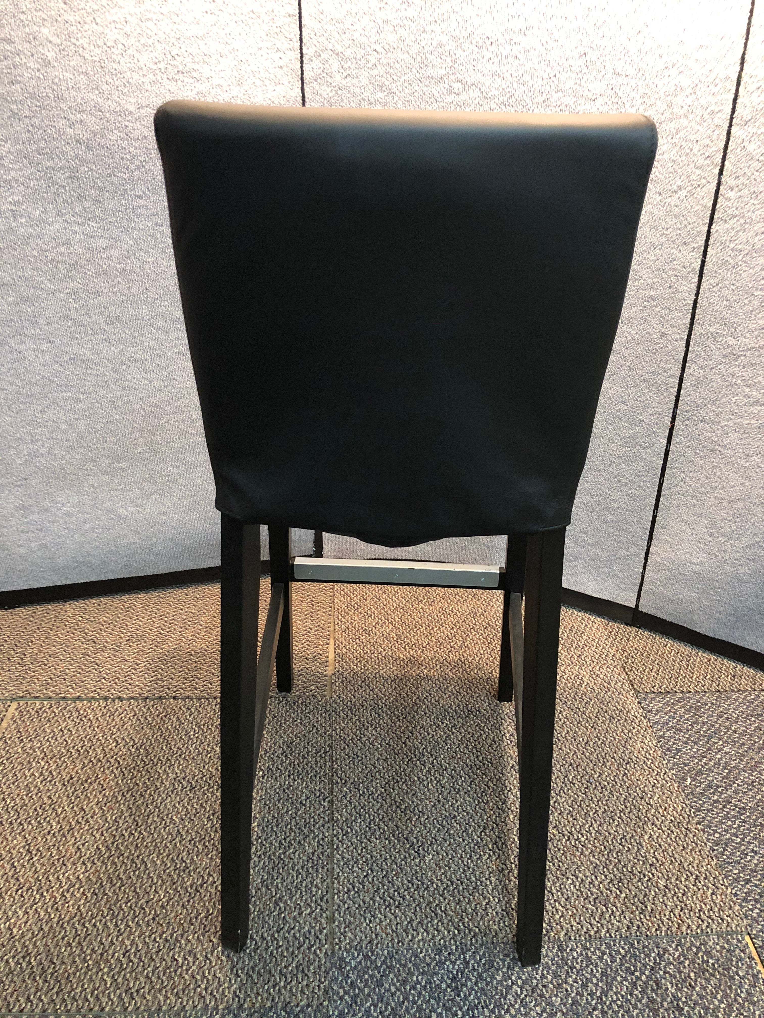 Pre-Owned Black Leather Seat and Back Cafe Height Stool