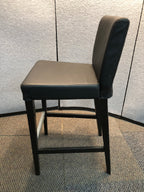Pre-Owned Black Leather Seat and Back Cafe Height Stool