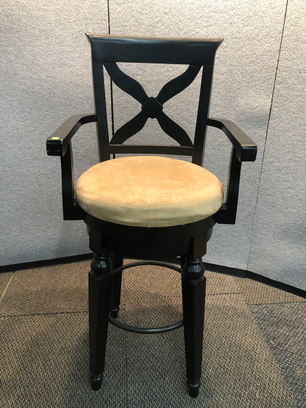 Pre-Owned Café Height Bar Stool with Suede Seat