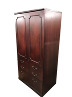 Pre-Owned Mahogany Veneer Storage Entertainment Center Cabinet