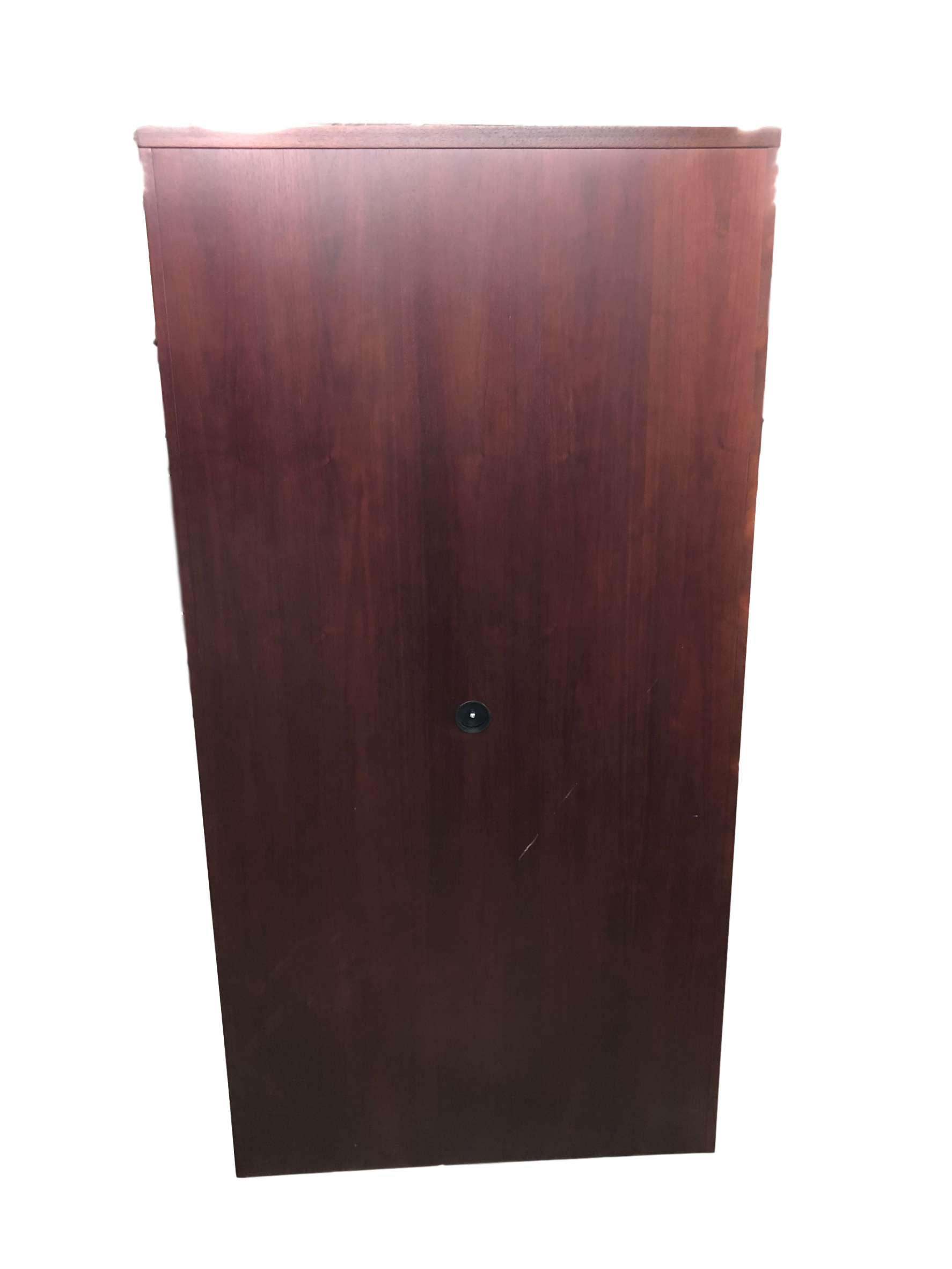 Pre-Owned Mahogany Veneer Storage Entertainment Center Cabinet