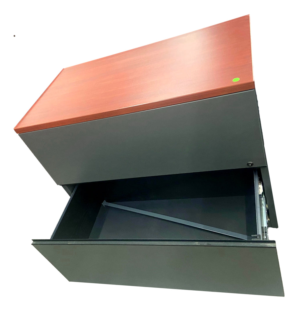 Pre-Owned Cherry/Gray 2-Drawer Lateral File Cabinet